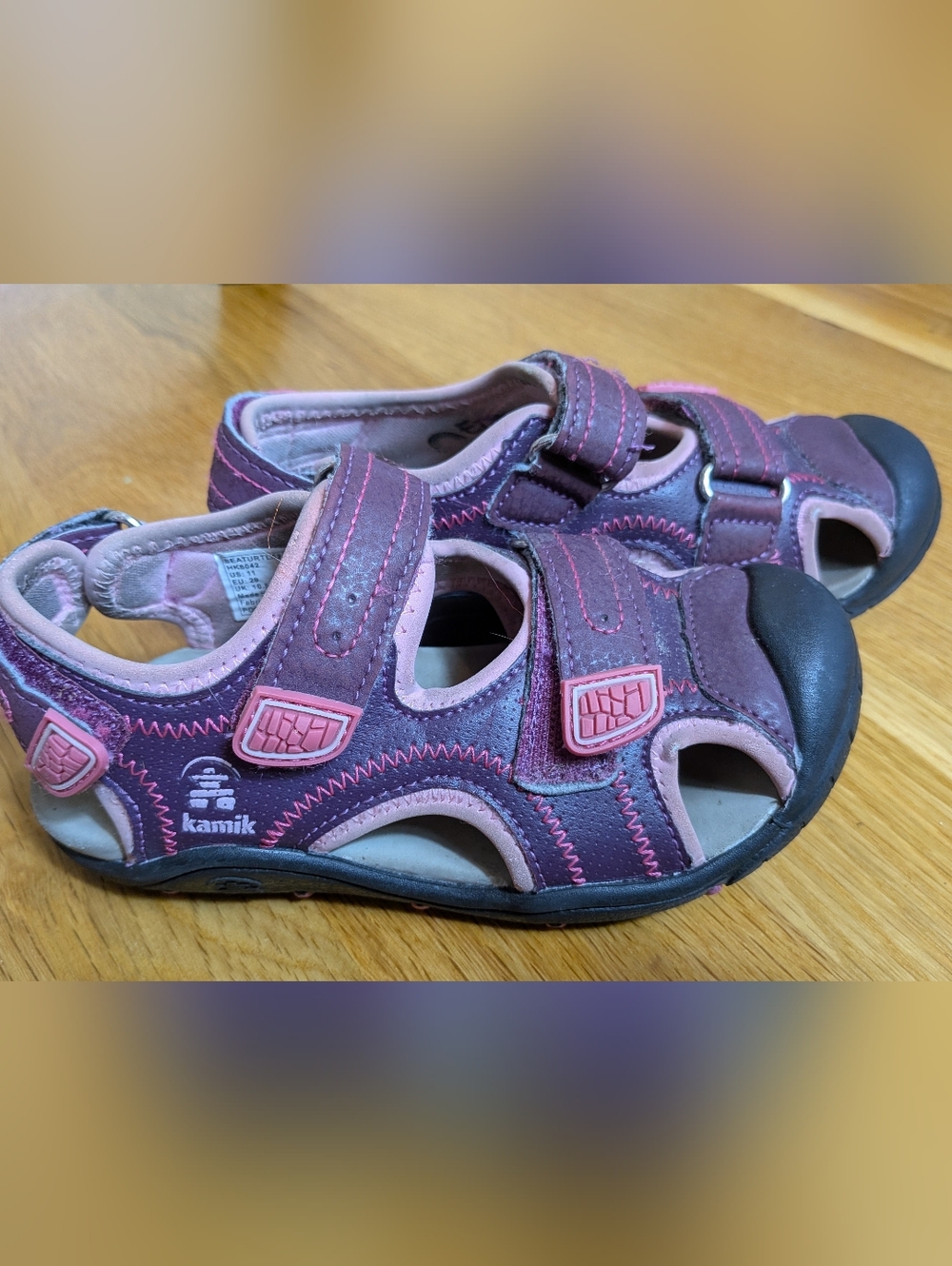 Kamik Kids Purple and Pink Closed-Toe Sandals - Adjustable Straps